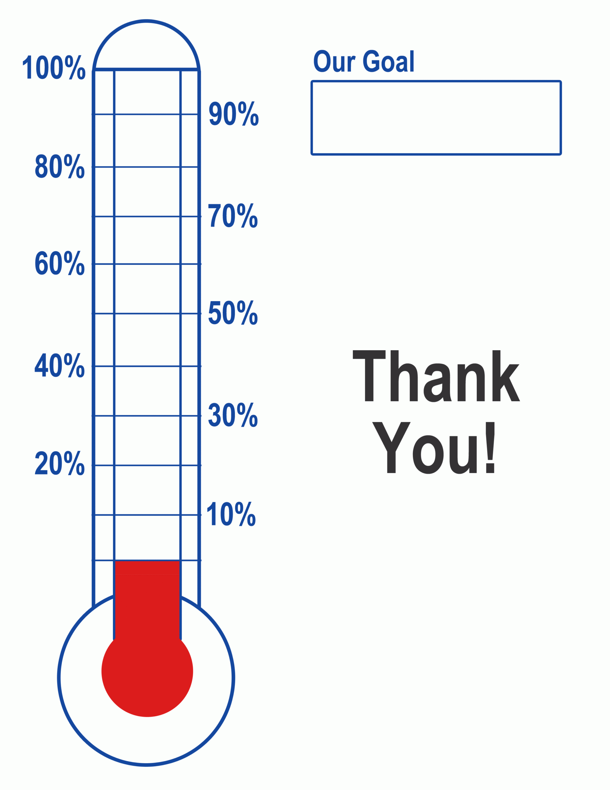 Thermometer Template Fundraising Goal Blank Printable 