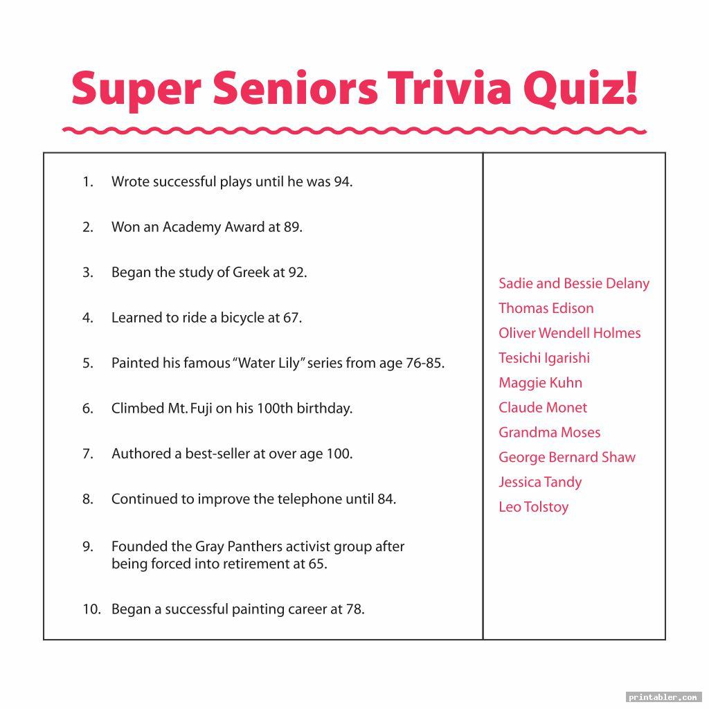 Trivia For Seniors Free Printable Free Printable Trivia Questions For 