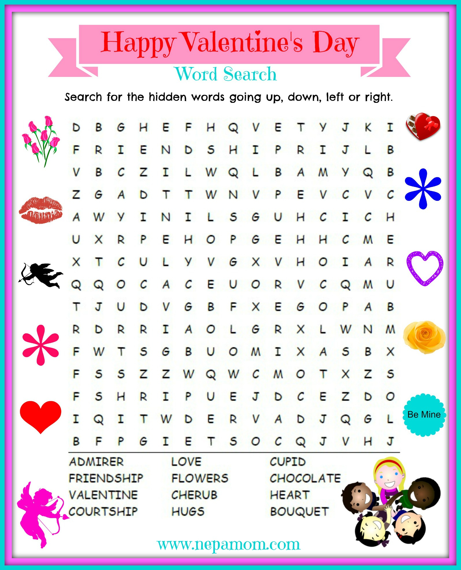 Valentine 39 s Day Word Search Puzzle NEPA Mom