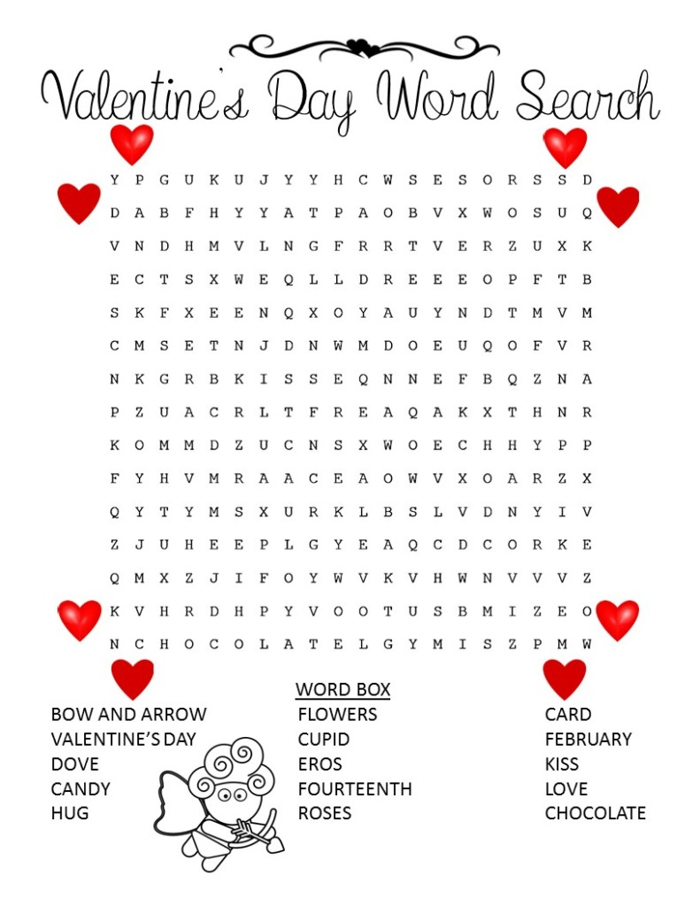 Valentines Word Search Best Coloring Pages For Kids