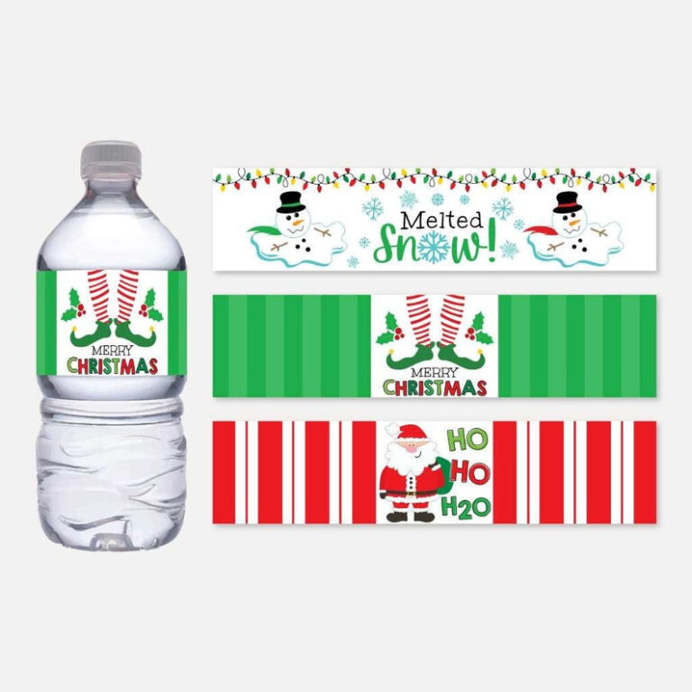 Water Bottle Wrapper Template Christmas Water Bottle Labels Etsy Water Bottle Wrapper Template Christmas Water Bottle Labels Etsy