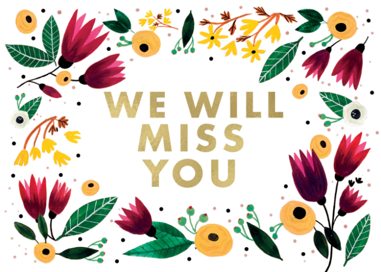 We Will Miss You Miss You Card Greetings Island | Rossy Printable