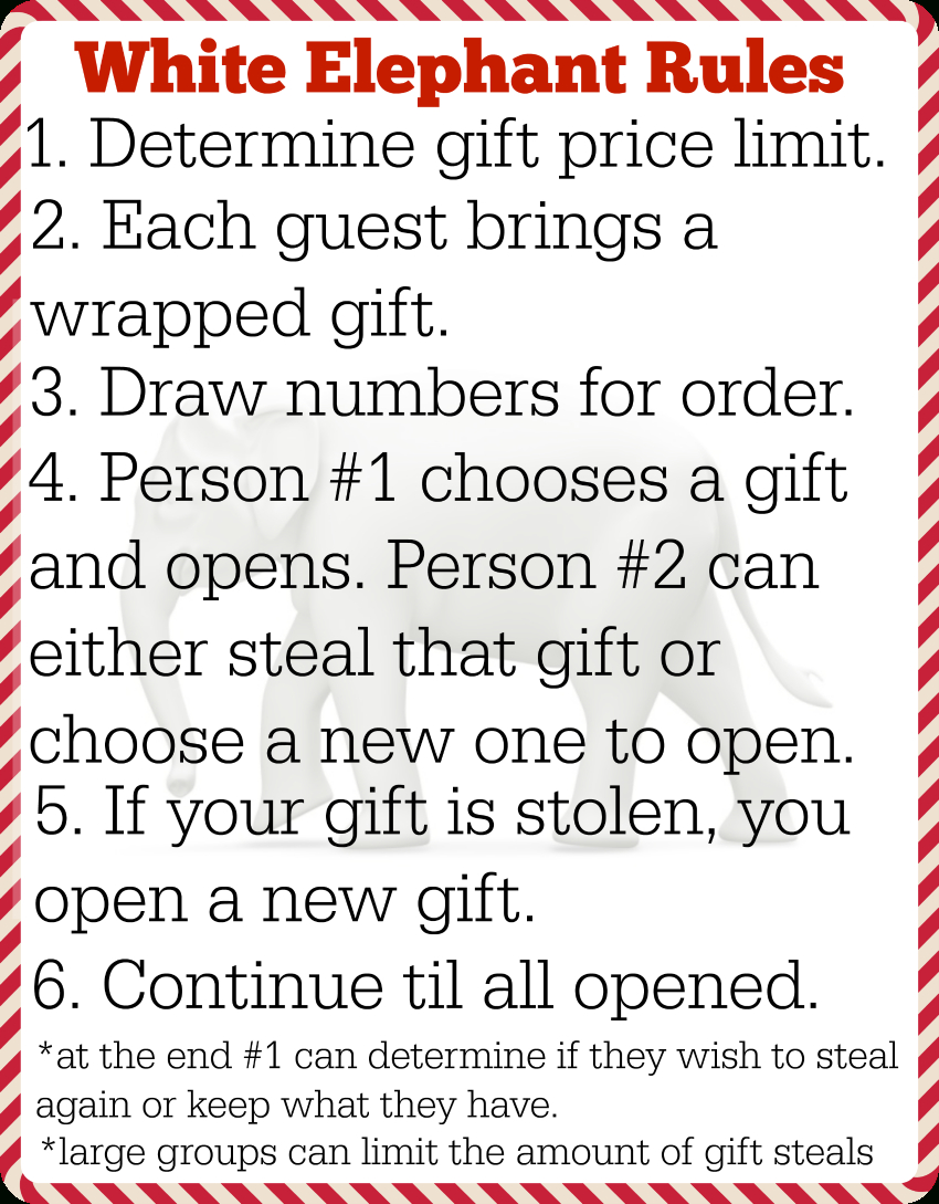 White Elephant Printable Rules And Numbers Rossy Printable