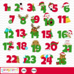 25 Days Of Christmas Clipart, Christmas Numbers, Christmas Advent Intended For White Elephant Numbers 1 25