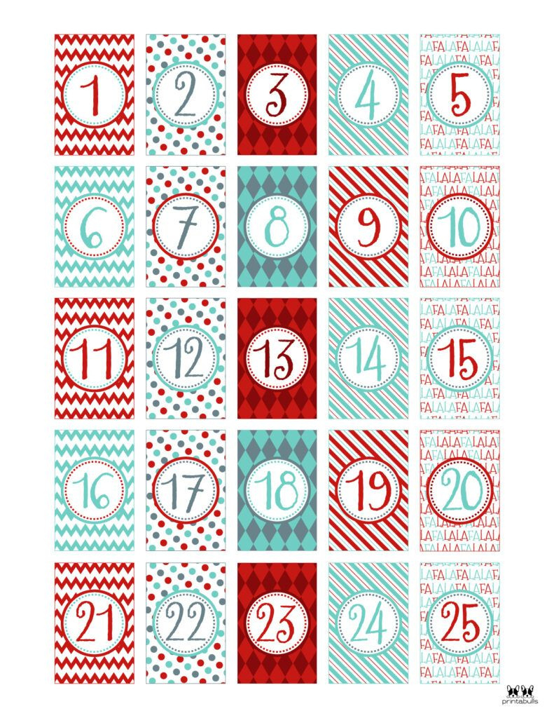 Christmas Numbers | Printabulls pertaining to White Elephant Numbers 1-25