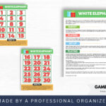 Holiday White Elephant Game Printable | Christmas White Elephant With 1 100 White Elephant Numbers