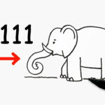 How To Turn Number 61111 Into Elephant   Doodle Art Time Drawing Tutorial Inside White Elephant Drawing Numbers