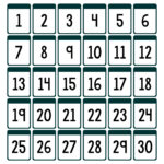 Numbers From 1 30   10 Free Pdf Printables | Printablee Intended For White Elephant Numbers 1 30