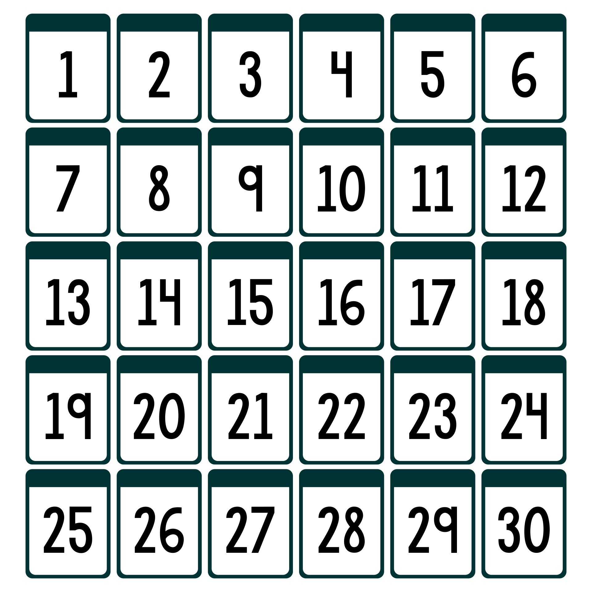 Numbers From 1 30 - 10 Free Pdf Printables | Printablee intended for White Elephant Numbers 1-30