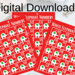 Numbers Game   Etsy With White Elephant Numbers 1 25