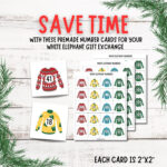 Printable Numbers For White Elephant Gift Exchange Game | Ugly With White Elephant Gift Exchange Numbers Printable