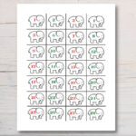 White Elephant Gift Exchange Number Cards Printable Instant Regarding Christmas White Elephant Numbers