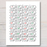 White Elephant Gift Exchange Number Cards Printable Instant Regarding Printable White Elephant Numbers