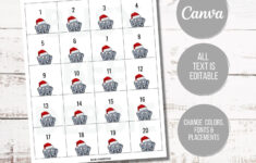 White Elephant Gift Exchange Printable Numbers | Editable Download in White Elephant Numbers Free