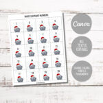 White Elephant Gift Exchange Printable Numbers | Editable Download Throughout Free White Elephant Numbers