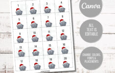 White Elephant Gift Exchange Printable Numbers Editable Download with regard to Cut Out Printable White Elephant Numbers Free