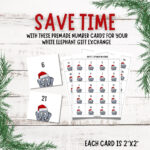 White Elephant Gift Exchange Printable Numbers Editable Download With White Elephant Gift Exchange Numbers Printable