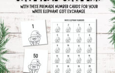 White Elephant Gift Exchange Printable Numbers | White Elephant Gift  Christmas Party | Holiday Classroom Games | Work Party Games pertaining to White Elephant Christmas Numbers