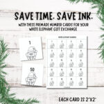 White Elephant Gift Exchange Printable Numbers | White Elephant Inside Free Printable Numbers For White Elephant Gift Exchange