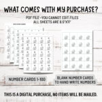 White Elephant Gift Exchange Printable Numbers | White Elephant Intended For 1 100 Numbers For White Elephant