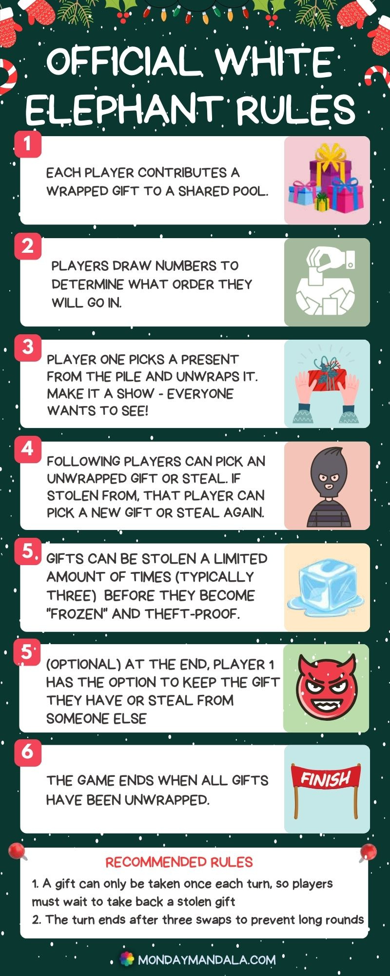 White Elephant Gift Exchange Rules (How To Play + Pdf) intended for White Elephant Game With Numbers