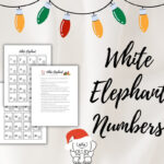 White Elephant Numbers Printable   Etsy Pertaining To White Elephant Numbers Printable Free 1 40