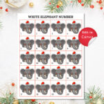 White Elephant Numbers Printable   Etsy Regarding White Elephant Numbers 1 40