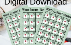 White Elephant Numbers Printable - Etsy within White Elephant Numbers Printable Free 1-40
