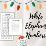 White Elephant Numbers, White Elephant Gifts Funny, White Elephant For Printable Numbers For White Elephant Game