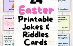 24 Printable Kids Easter Jokes, Kids Easter Lunch Bag Joke Cards inside Easter Riddles Printable