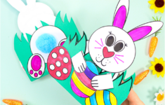 3D Pop-Up Bunny Card For Easter | Printable Easter Card - Arty within Easter Card Printable