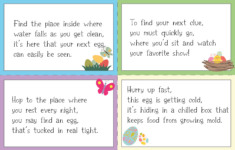 48 Free Printable Easter Egg Hunt Clues For Kids - Play Party Plan pertaining to Easter Eggs Hunt Clues Printable