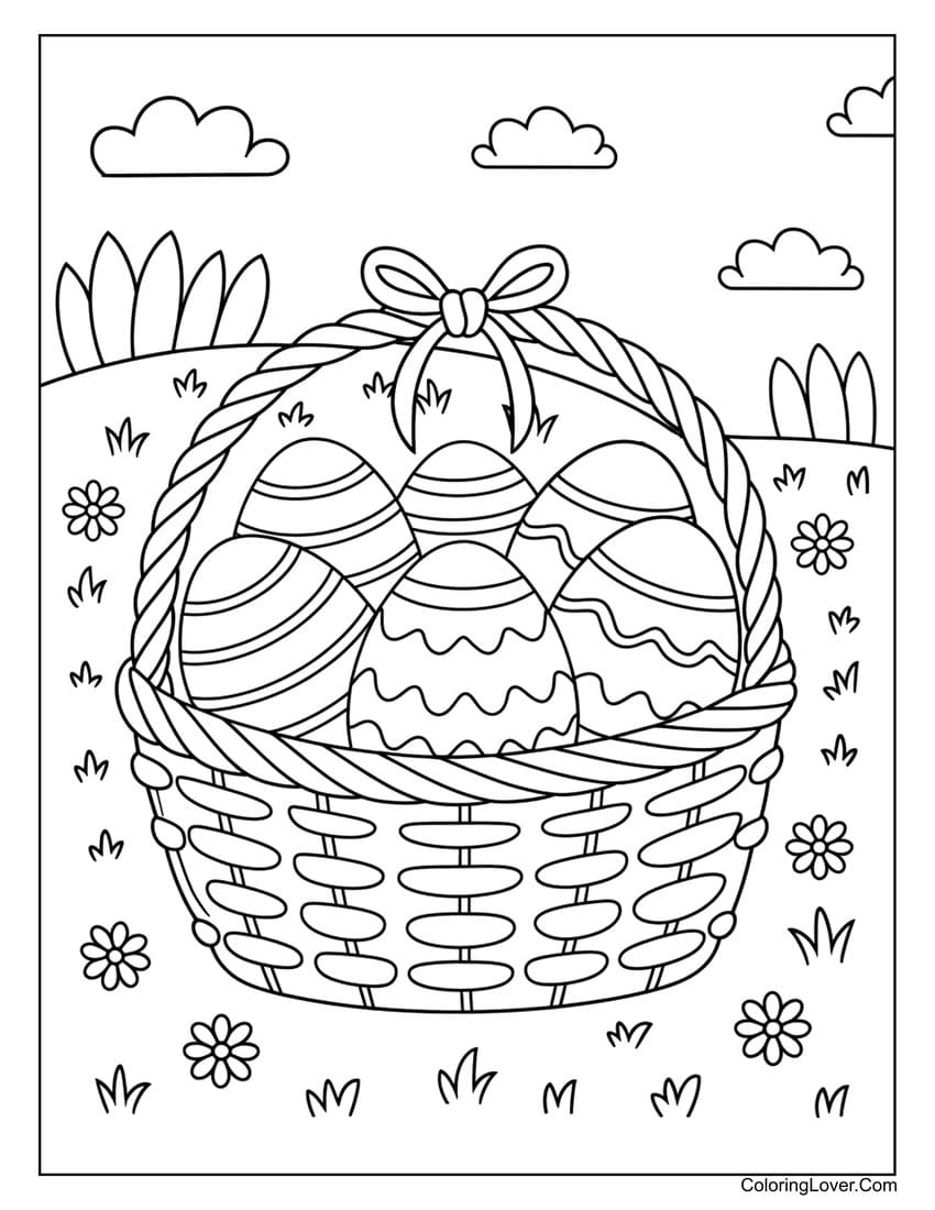 57 Easter Coloring Pages (Printables: Egg, Bunny, And More) with Printable Easter Basket Coloring Pages