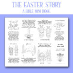 Bible Easter Story Coloring Mini Book   Mini Zine | Home Or Sunday Within Easter Mini Book Printable