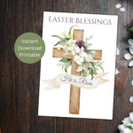 Buy Catholic Printable Easter Card, Religious Easter Blessings Within Printable Religious Blessing Easter Cards