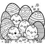 Cheerful Easter Chicks And Many Easter Eggs: Download Free For Printable Easter Chicks
