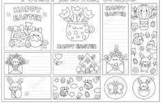Cute Black White Easter Cards Set Stock Vector (Royalty Free pertaining to Free Printable Black and White Easter Cards