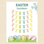 Daily Easter Countdown Calendar  Mark Off Days Instant Download Regarding Printable Easter Countdown