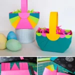 Diy Easter Basket Template (Easy Easter Crafts)   Merriment Design Inside How To Make Paper Easter Baskets Printable