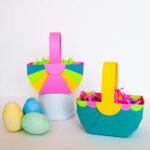 Diy Easter Basket Template (Easy Easter Crafts)   Merriment Design Pertaining To How To Make Paper Easter Baskets Printable