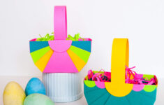 Diy Easter Basket Template (Easy Easter Crafts) - Merriment Design pertaining to How to Make Paper Easter Baskets Printable