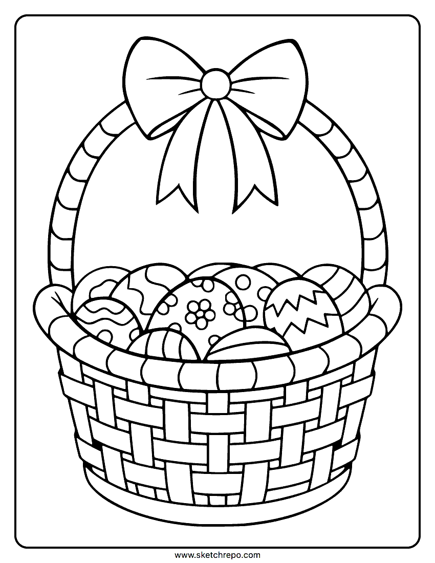 Easter Basket Coloring Page - Sketch Repo with regard to Easter Basket Coloring Page Printable