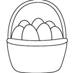 Easter Basket With Eggs   Coloring Page (Easter) For Easter Basket Coloring Page Printable