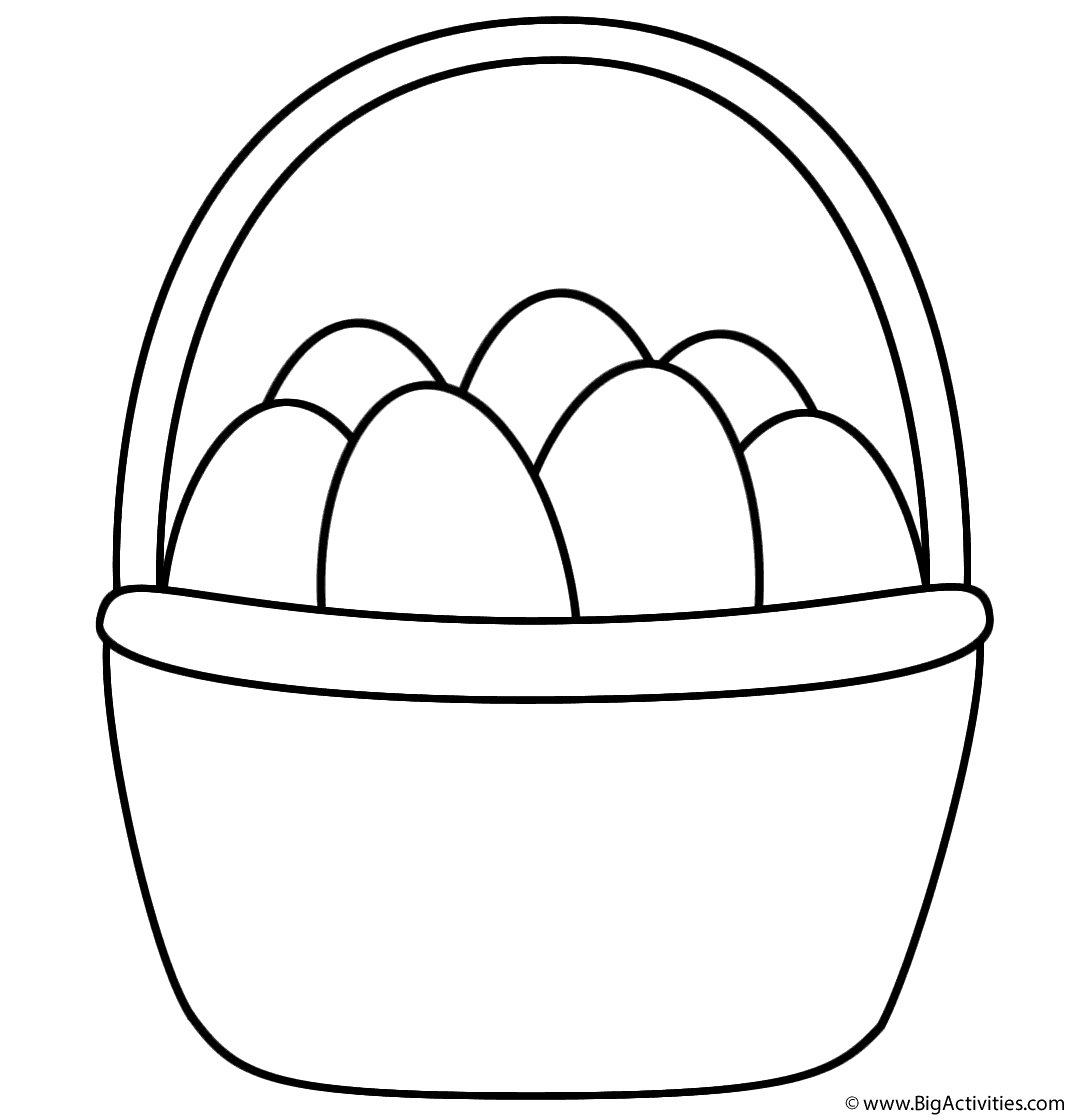 Easter Basket With Eggs - Coloring Page (Easter) for Easter Basket Coloring Page Printable