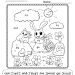 Easter Bunny Colorsight Word Worksheet   Free Printable Within Free Printable Preschool Easter Worksheets