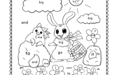 Easter Bunny Colorsight Word Worksheet - Free Printable within Free Printable Preschool Easter Worksheets
