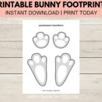 Easter Bunny Footprints Printable, Easter Bunny Feet For Easter For Stencil Printable Easter Bunny Footprints