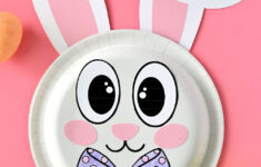 Easter Bunny Paper Plate Craft With Free Printable pertaining to Free Printable Easter Cutouts