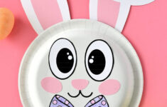 Easter Bunny Paper Plate Craft With Free Printable throughout Free Printable Easter Bunny Crafts