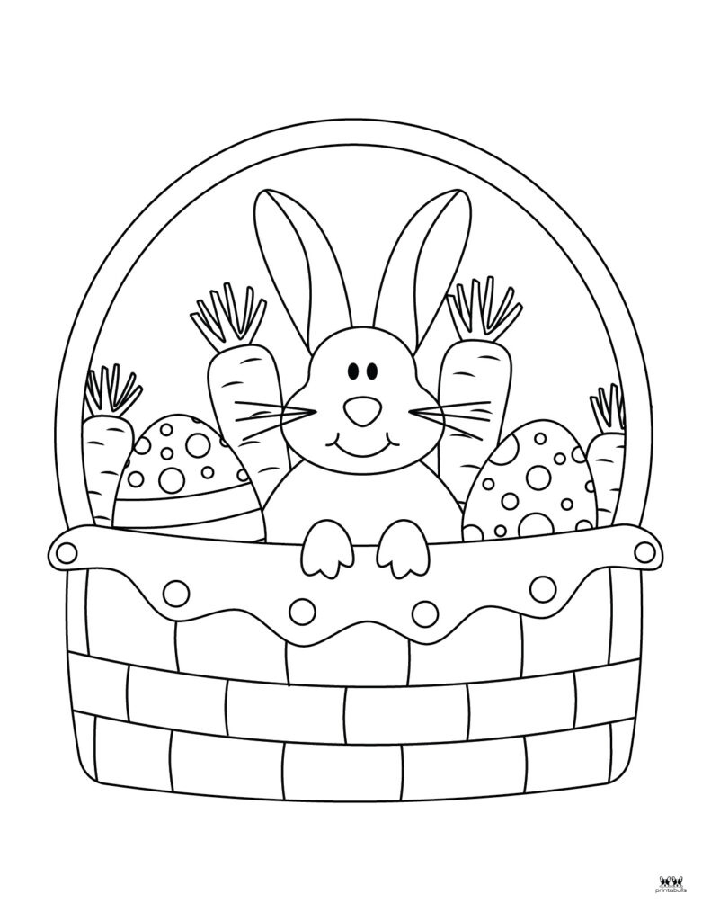 Easter Coloring Pages - 51 Free Printables | Printabulls for Easter Basket Coloring Page Printable